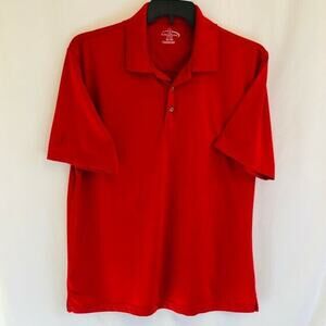 Champions Tour mens polo shirt golf red striped textured size XL